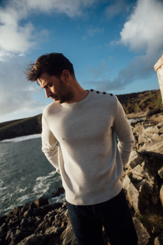 COMFORTABLE PLAIN SAILOR SWEATER