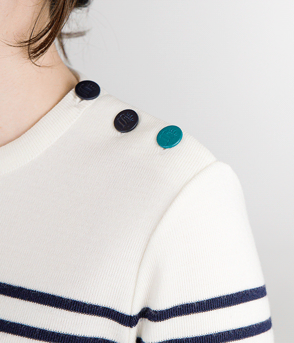 Pull classique marin raye