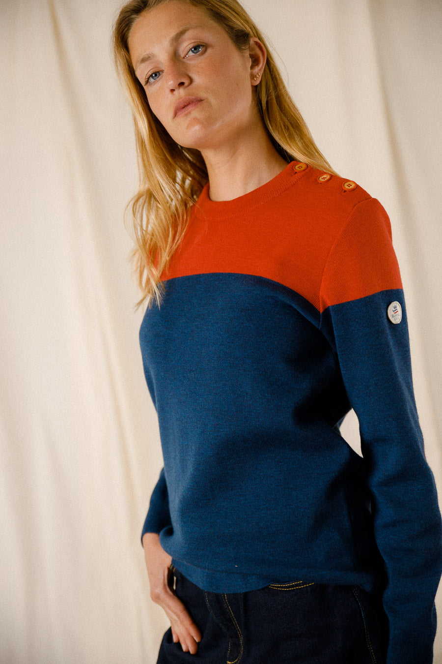 Pull marin bicolore