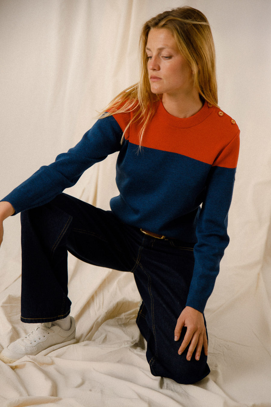 Pull marin bicolore