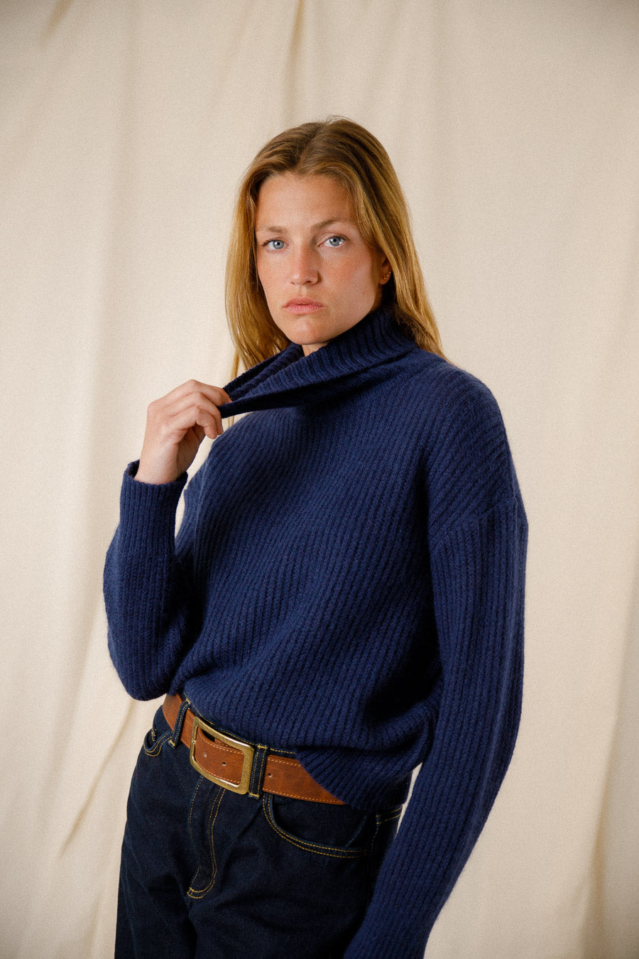Pull col roulé mohair