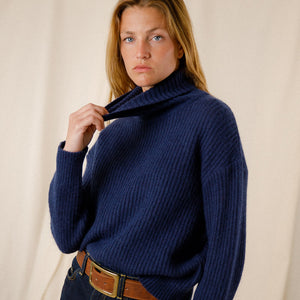 Pull col roulé mohair