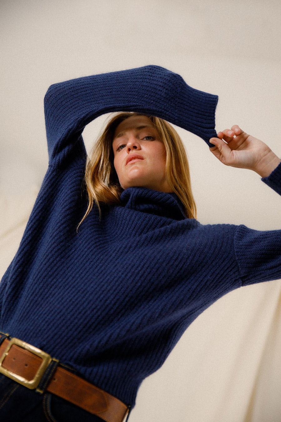 Pull col roulé mohair