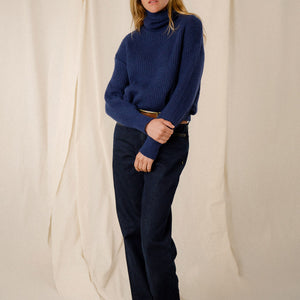 Pull col roulé mohair
