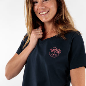 Tee-shirt ancre + arc en ciel col rond