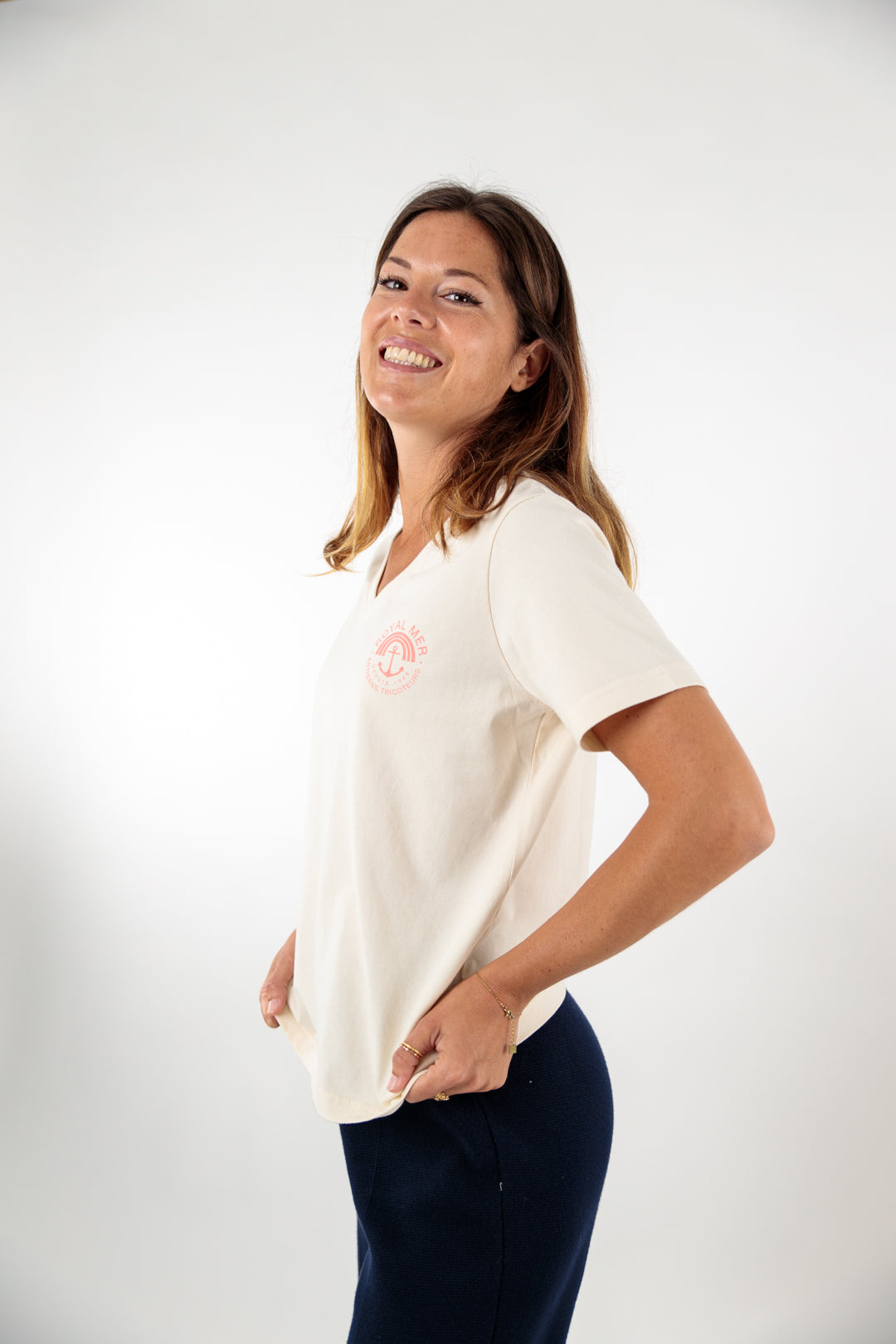 Tee-shirt ancre + arc en ciel