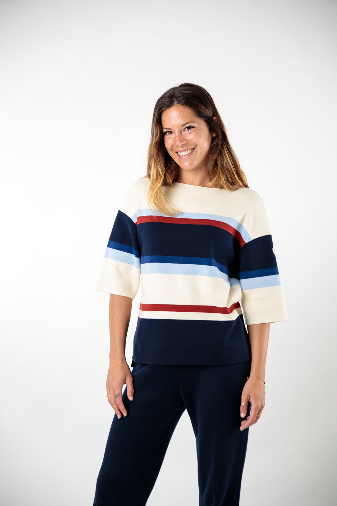 Multicolored striped sweater