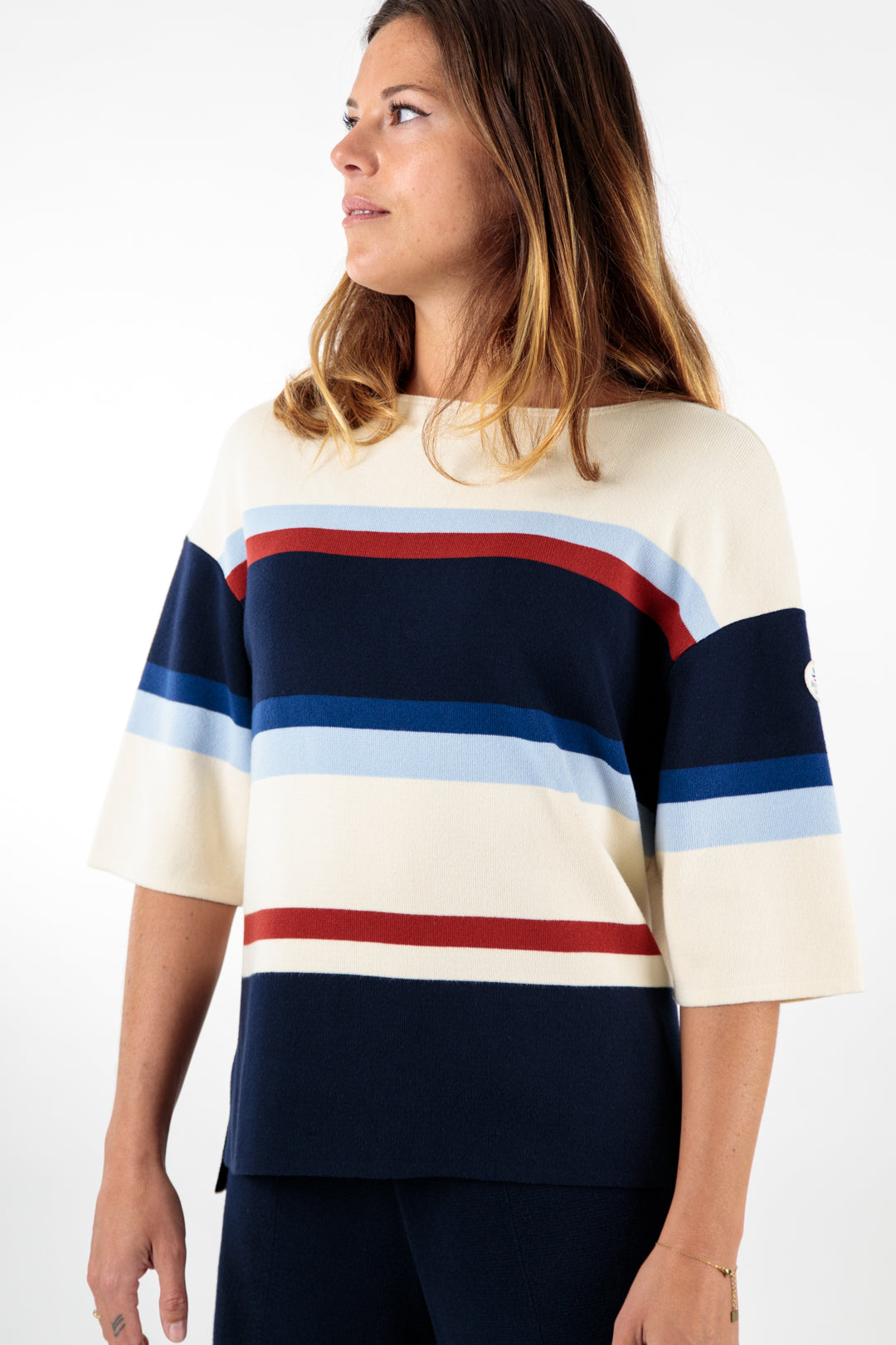 Multicolored striped sweater