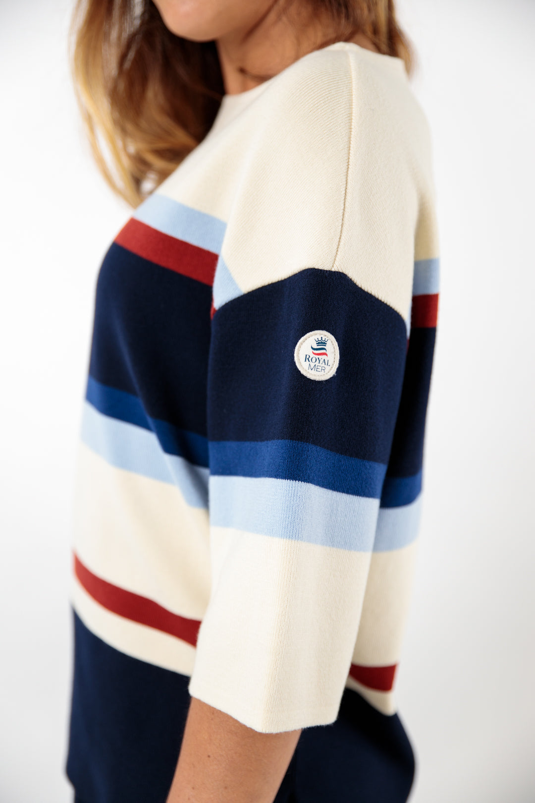 Pull rayé multicolore