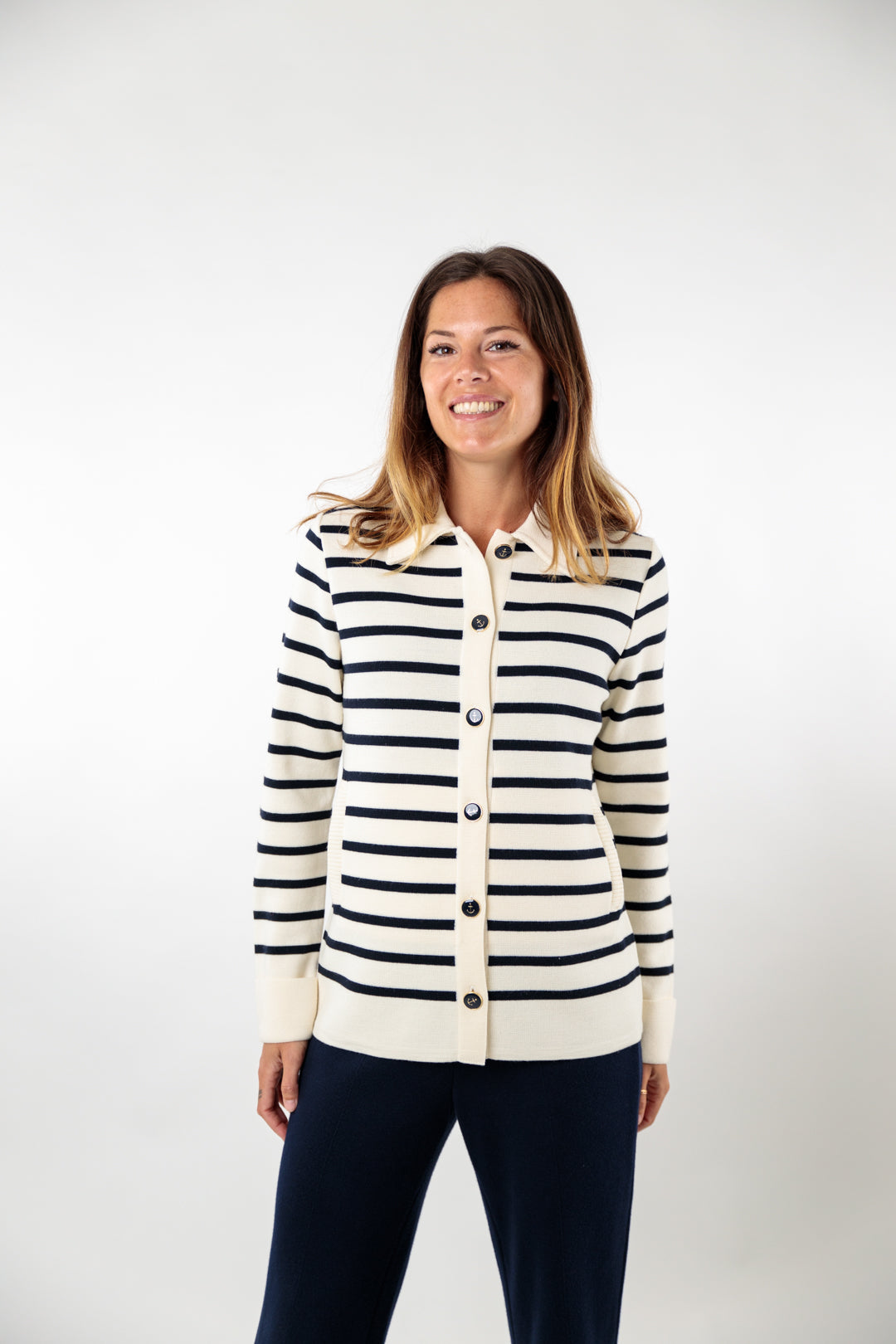 Two-tone striped jacket