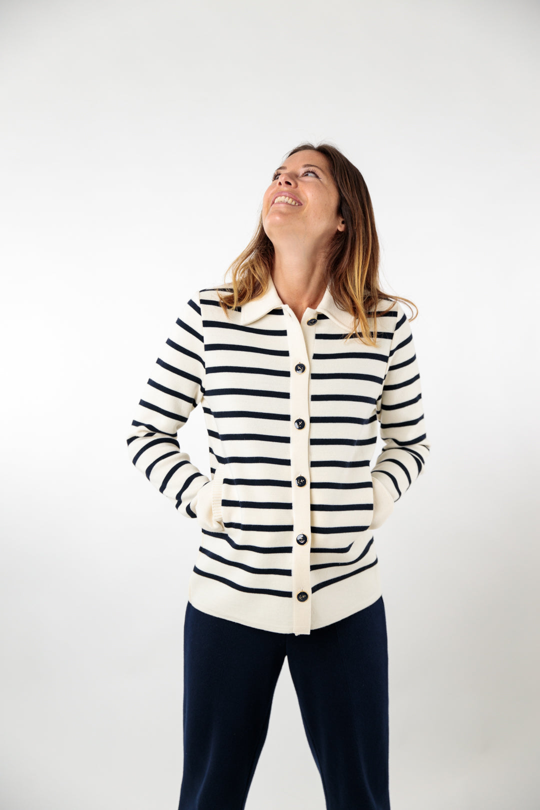Two-tone striped jacket