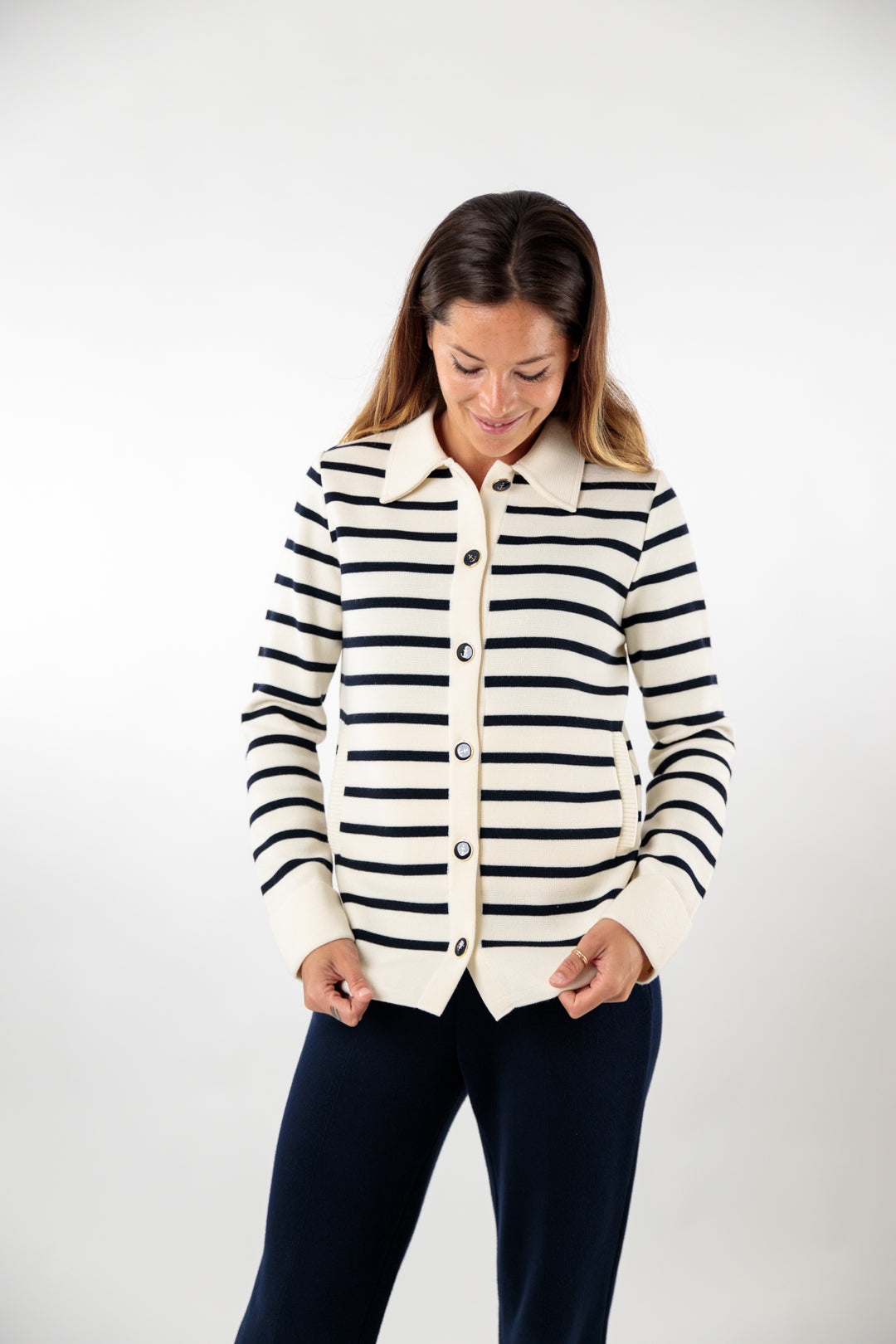 Two-tone striped jacket