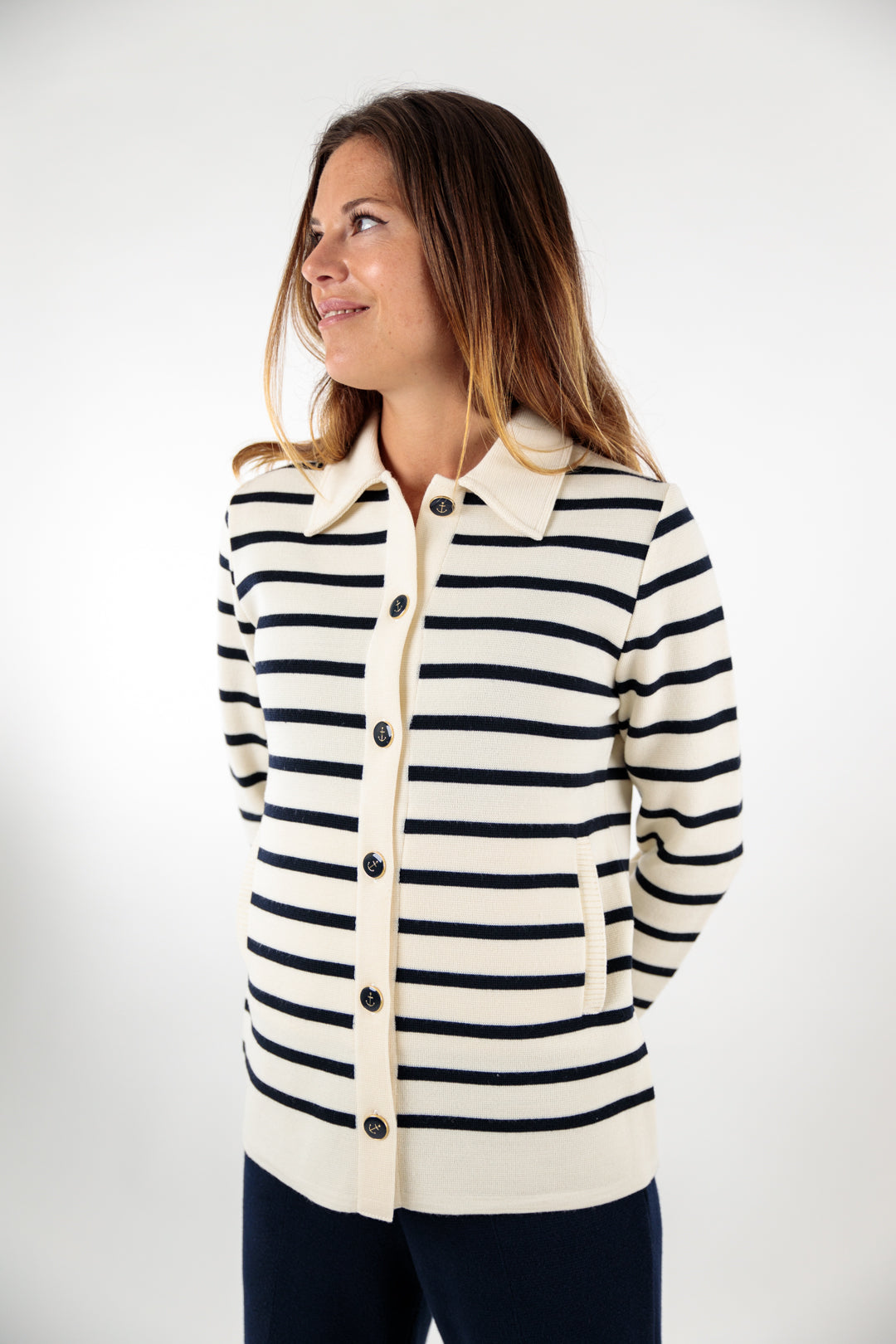 Two-tone striped jacket