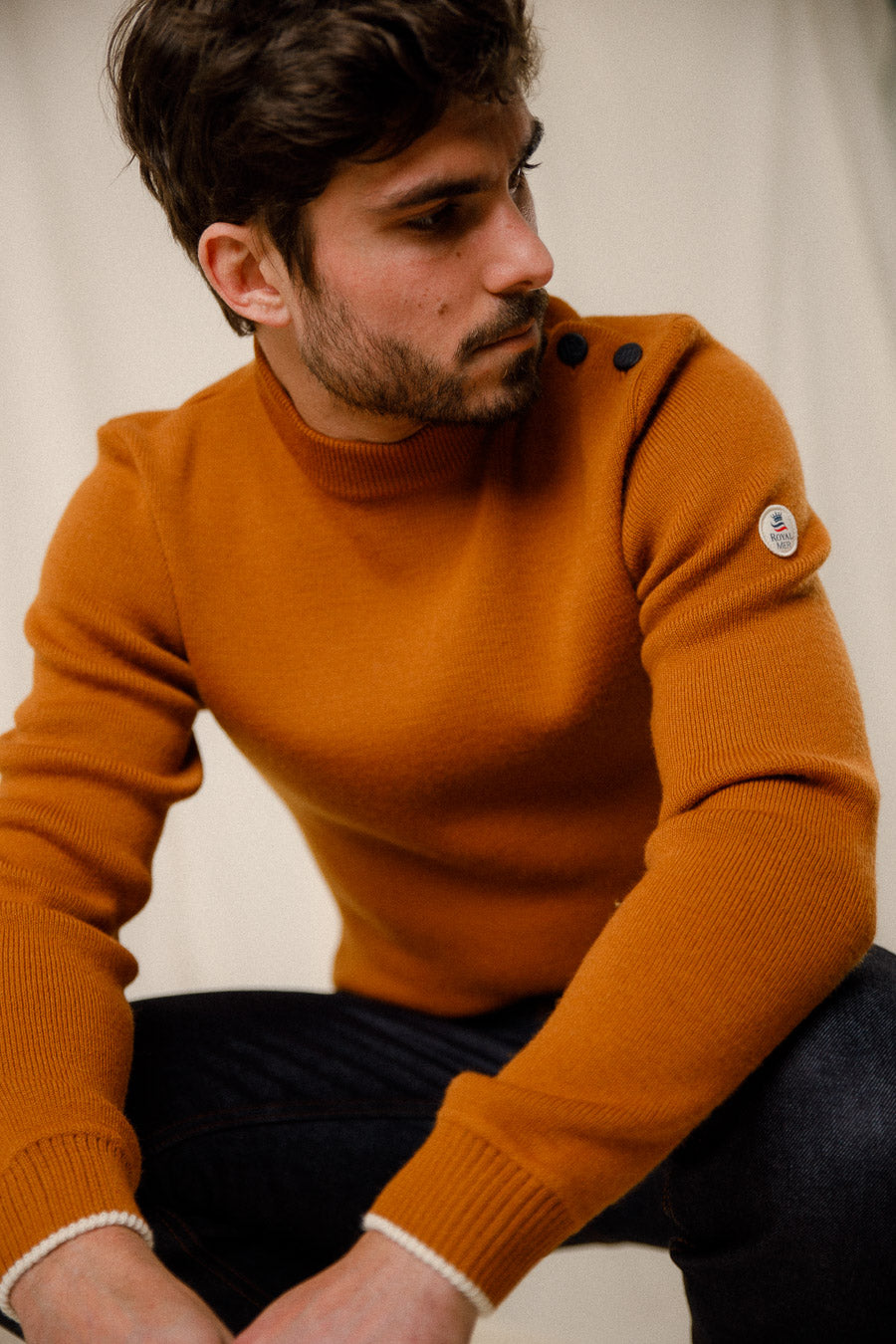 Pull laine vierge bicolore