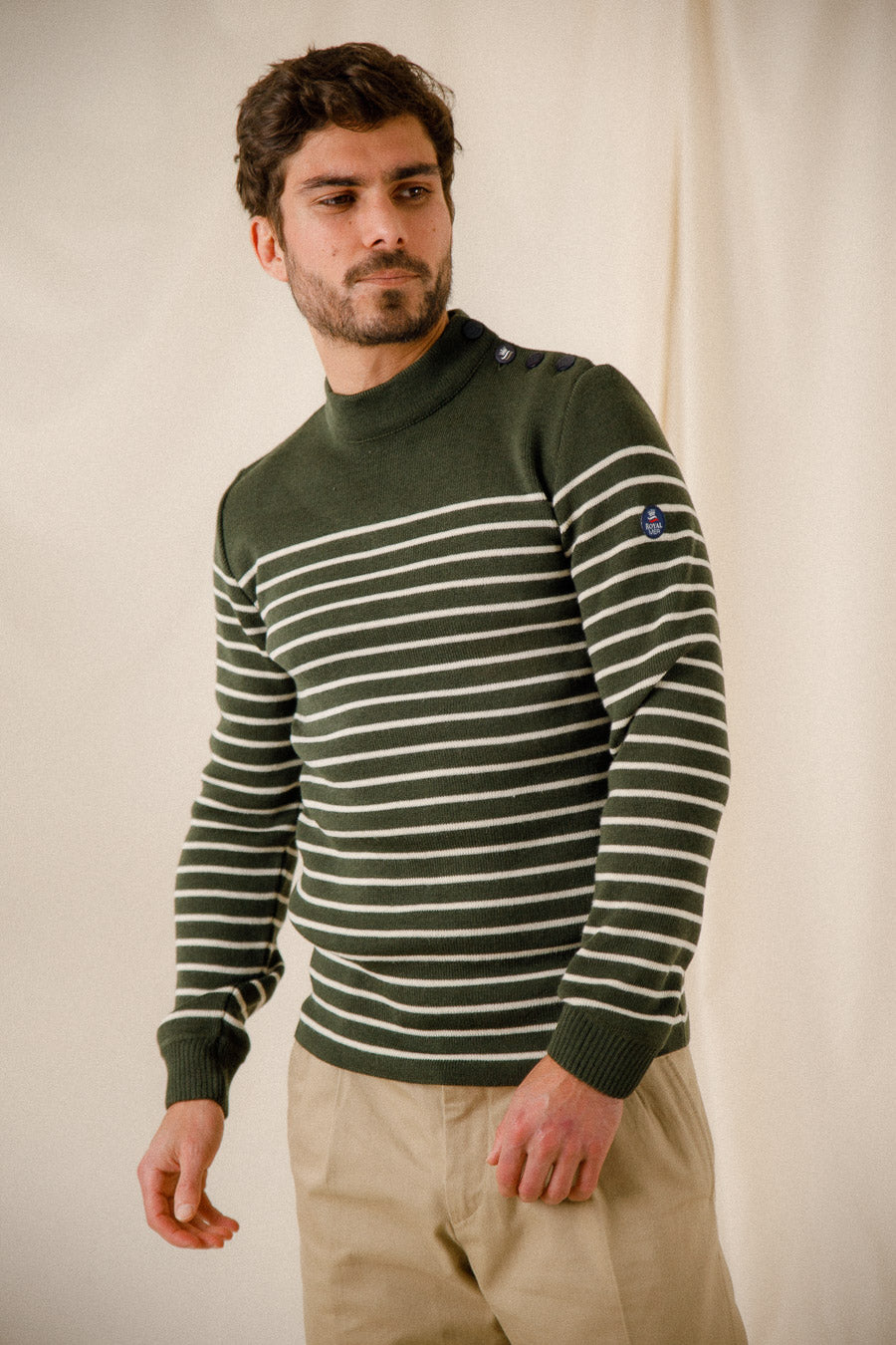 Pull marin rayé 100% laine vierge