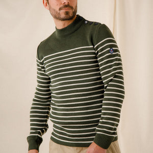 Pull marin rayé 100% laine vierge