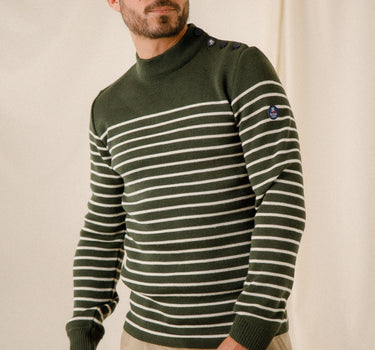 Pull marin rayé 100% laine vierge