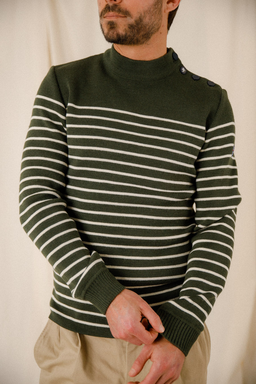 Pull marin rayé 100% laine vierge