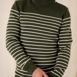 Pull marin rayé 100% laine vierge