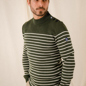 Pull marin rayé 100% laine vierge