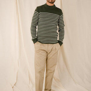 Pull marin rayé 100% laine vierge