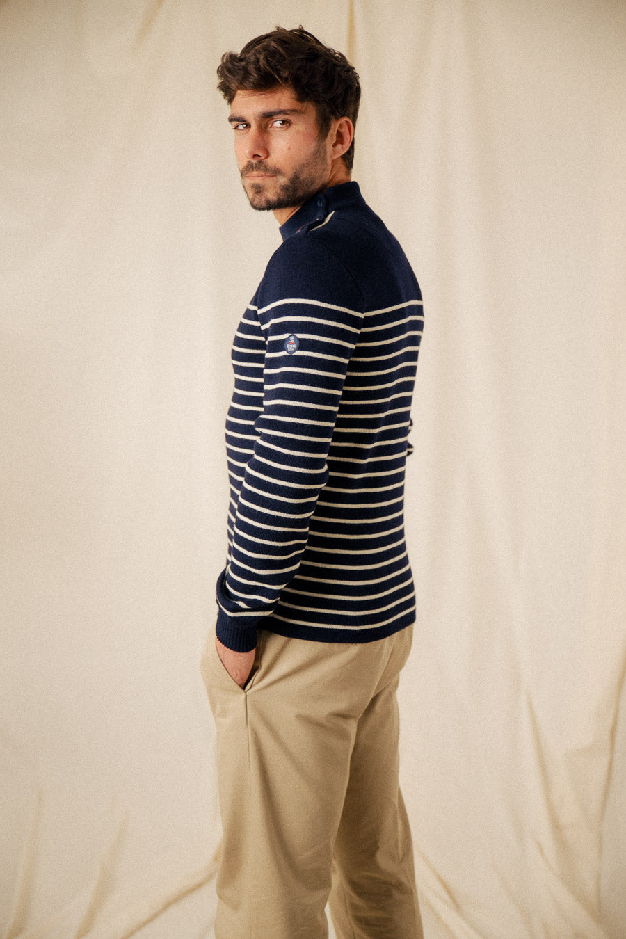 Striped sailor sweater 100% virgin wool