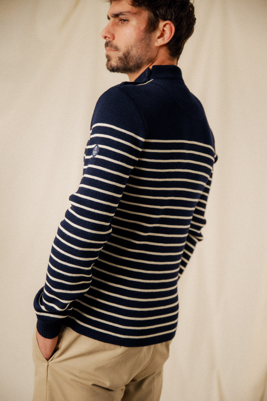 Striped sailor sweater 100% virgin wool