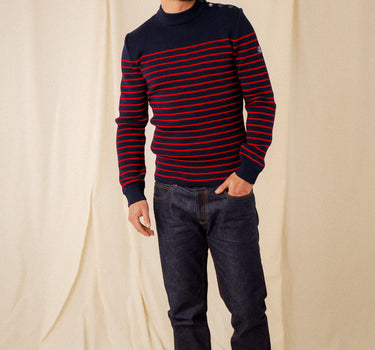 Pull marin rayé 100% laine vierge