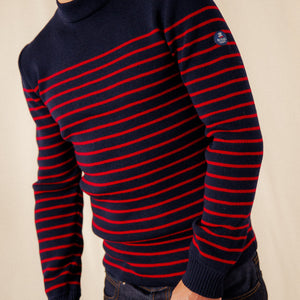Pull marin rayé 100% laine vierge