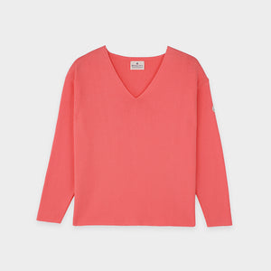 Plain cotton v-neck sweater