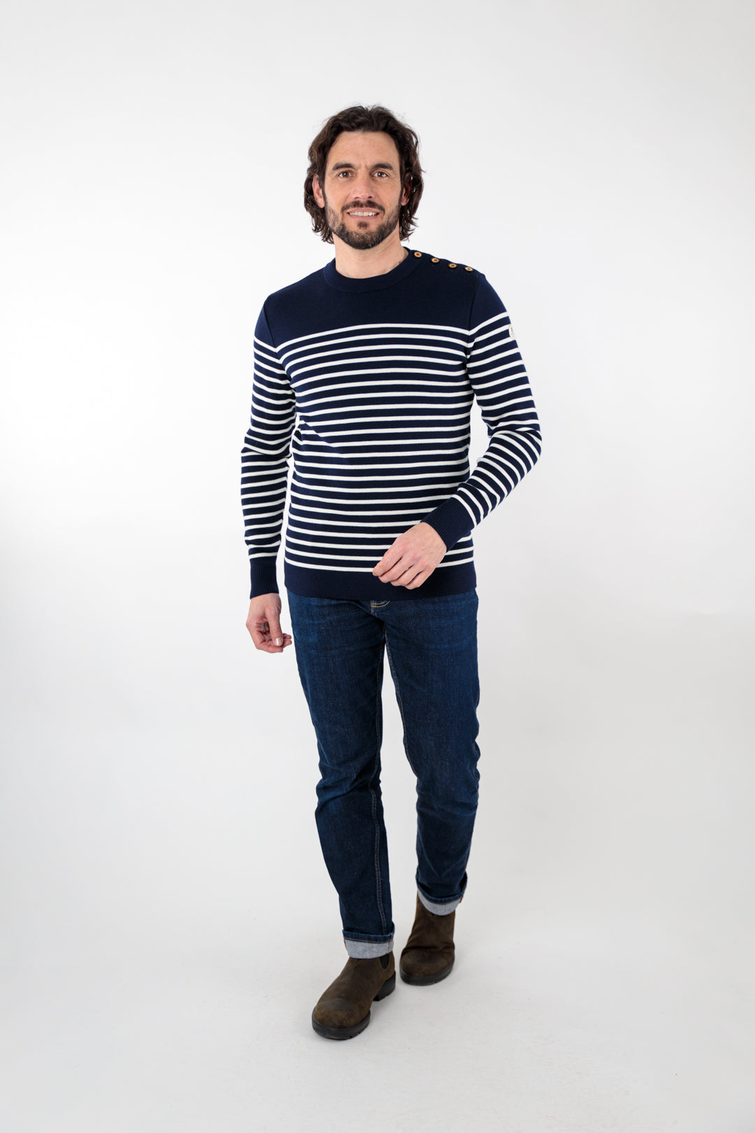 Pull marin rayé encolure ronde