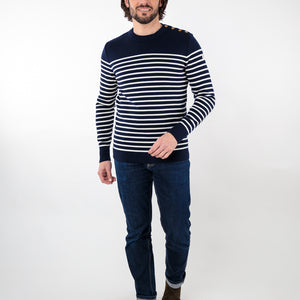 Pull marin rayé encolure ronde
