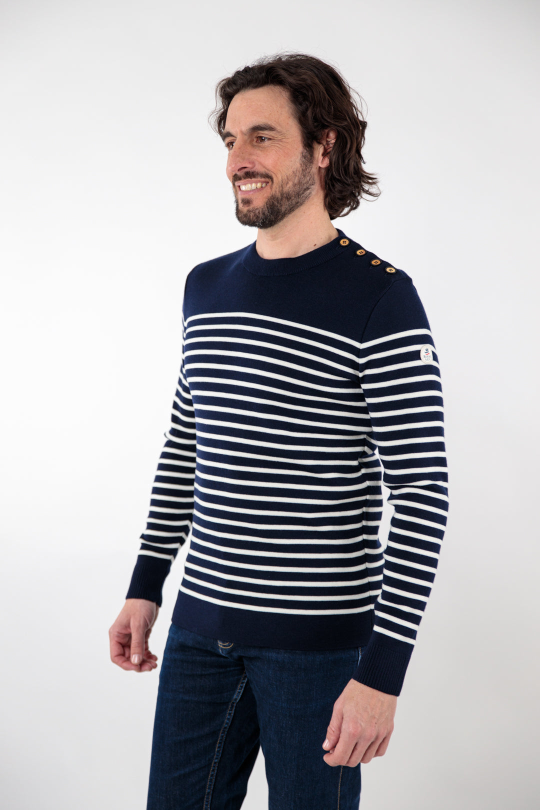Pull marin rayé encolure ronde