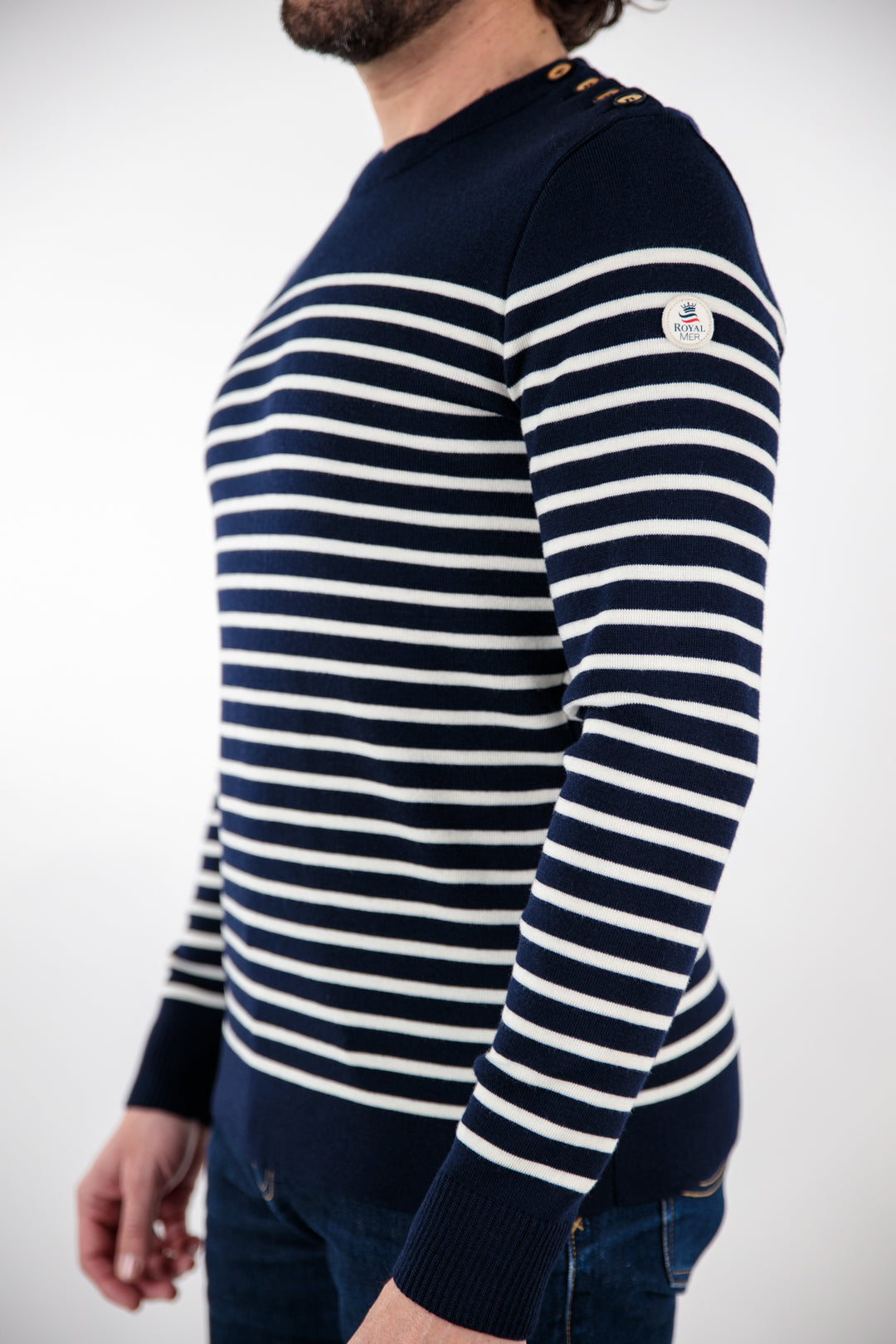 Pull marin rayé encolure ronde