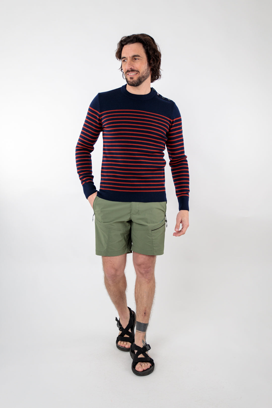 Merino wool striped sailor sweater