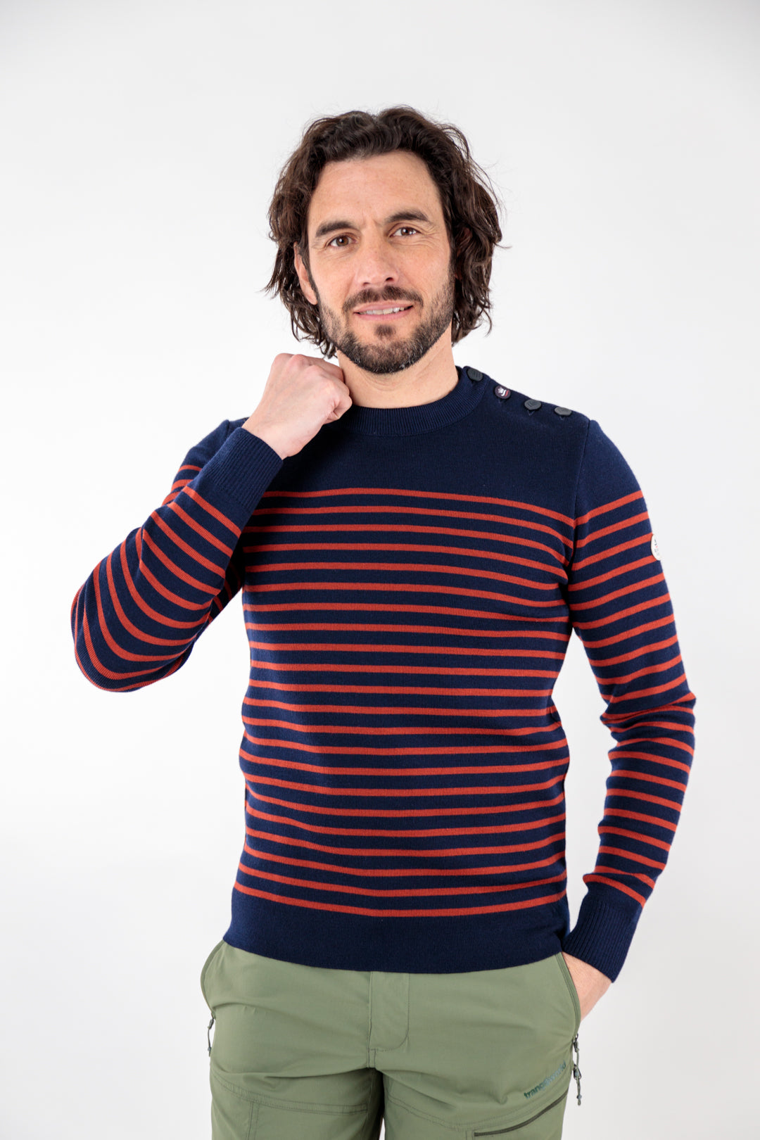 Merino wool striped sailor sweater