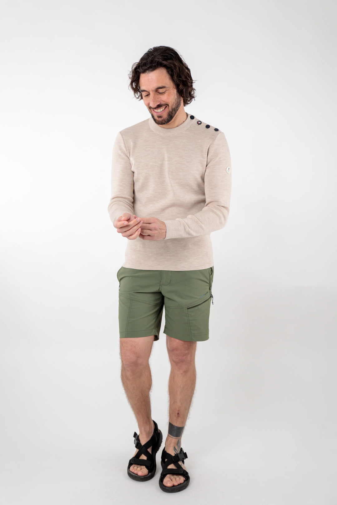 Plain merino wool sailor sweater