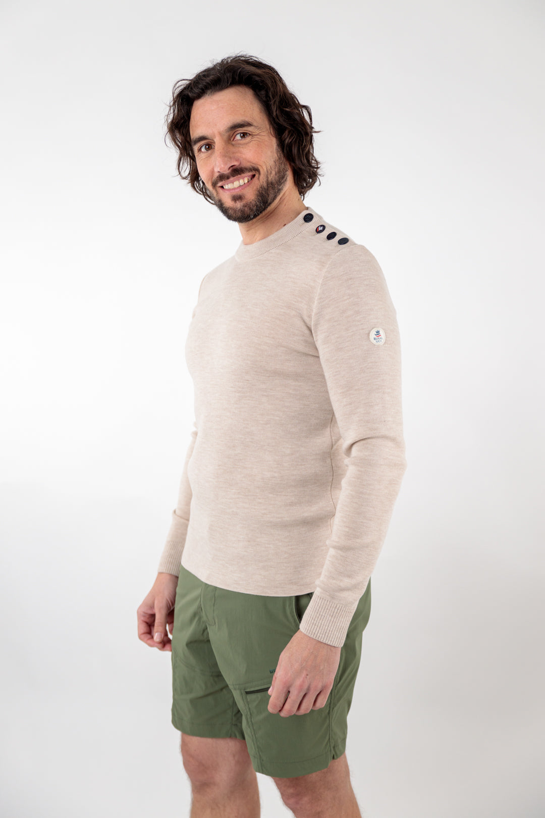 Pull marin uni laine mérinos