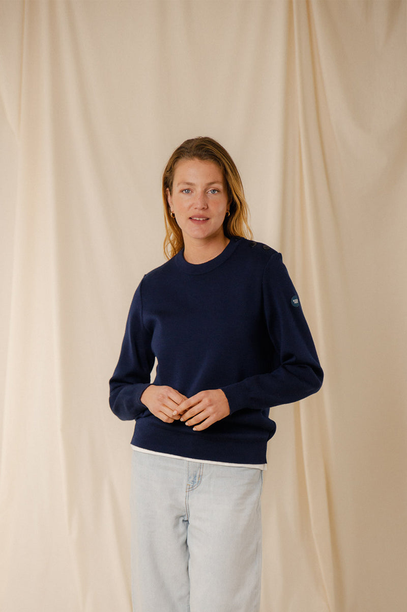 Pull marin Ellen boutons corozo
