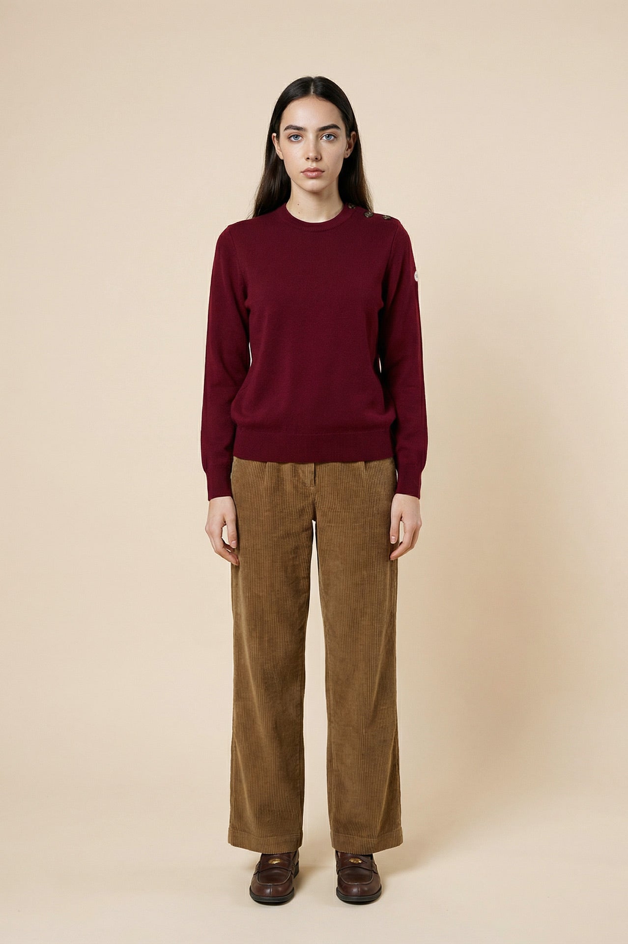 COMFORTABLE PLAIN SAILOR SWEATER