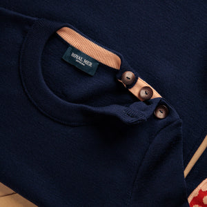 Pull Erra Marine/Orange/Pois