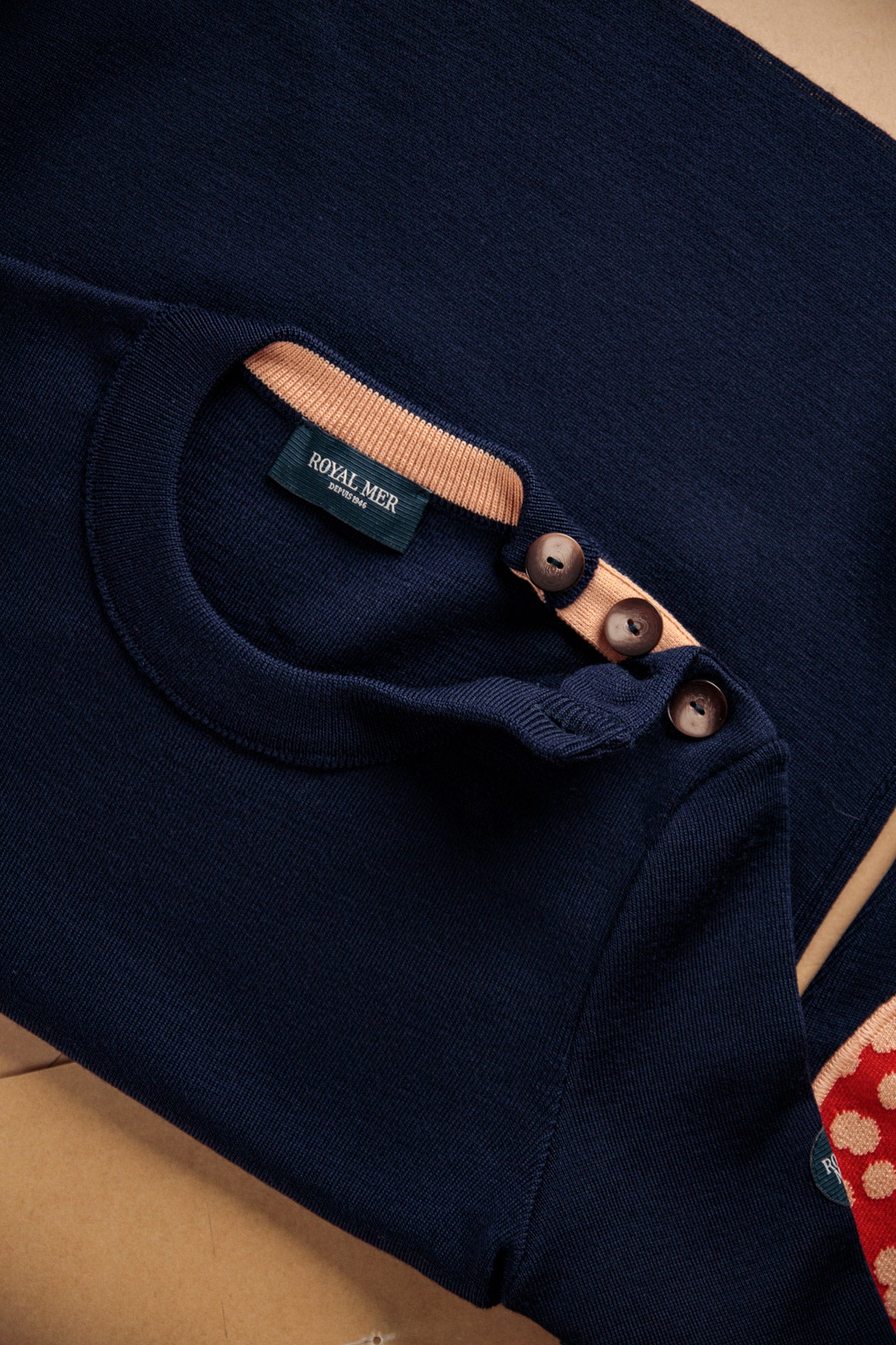 Pull Erra Marine/Orange/Pois