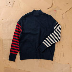 LOOSE NAUTICAL HIGH NECK SWEATER