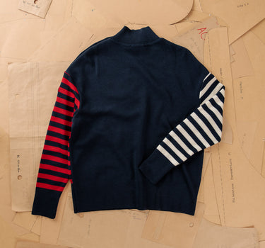 LOOSE NAUTICAL HIGH NECK SWEATER