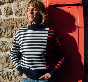 LOOSE NAUTICAL HIGH NECK SWEATER