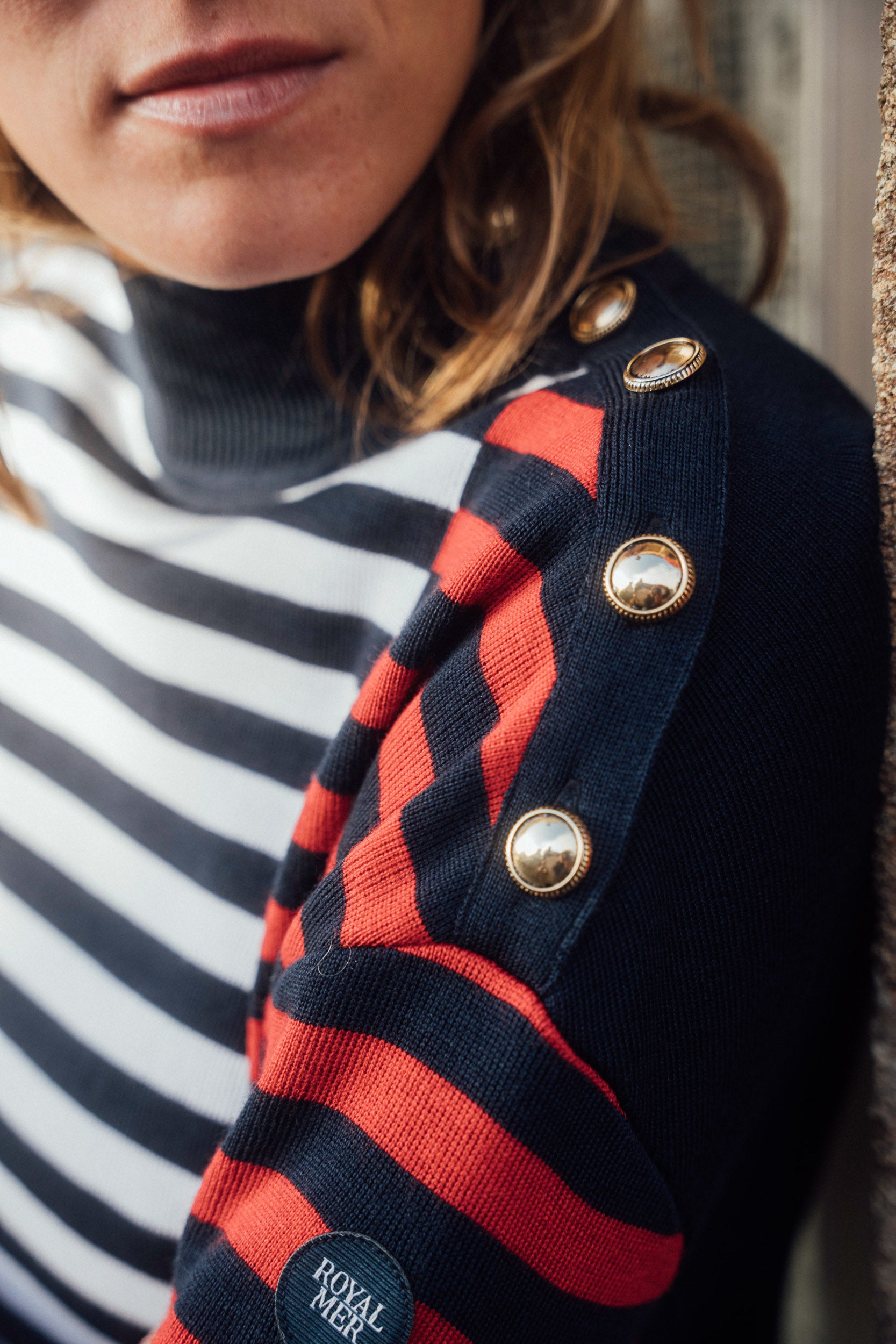 LOOSE NAUTICAL HIGH NECK SWEATER