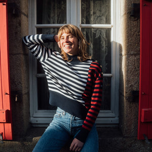 LOOSE NAUTICAL HIGH NECK SWEATER