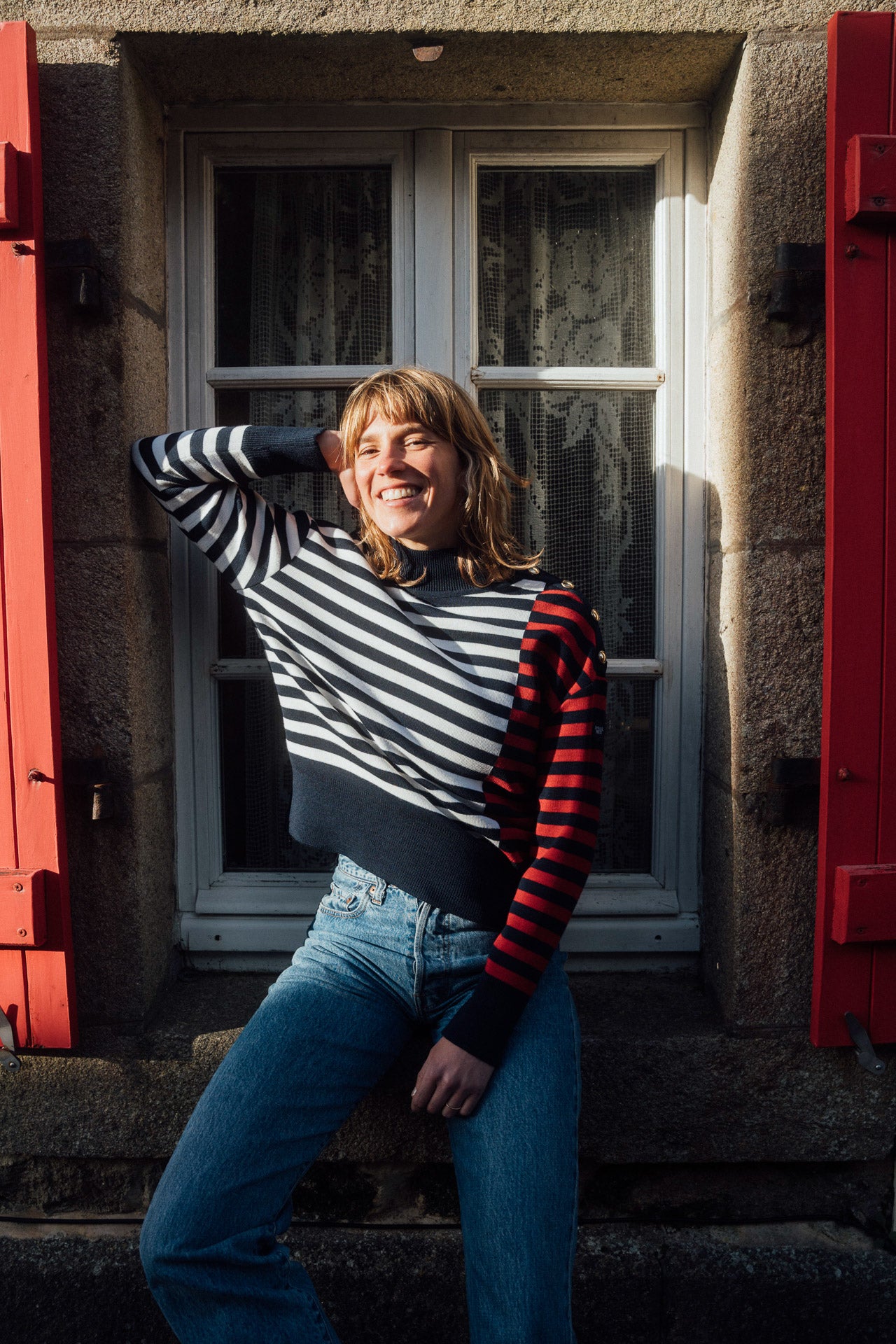 LOOSE NAUTICAL HIGH NECK SWEATER