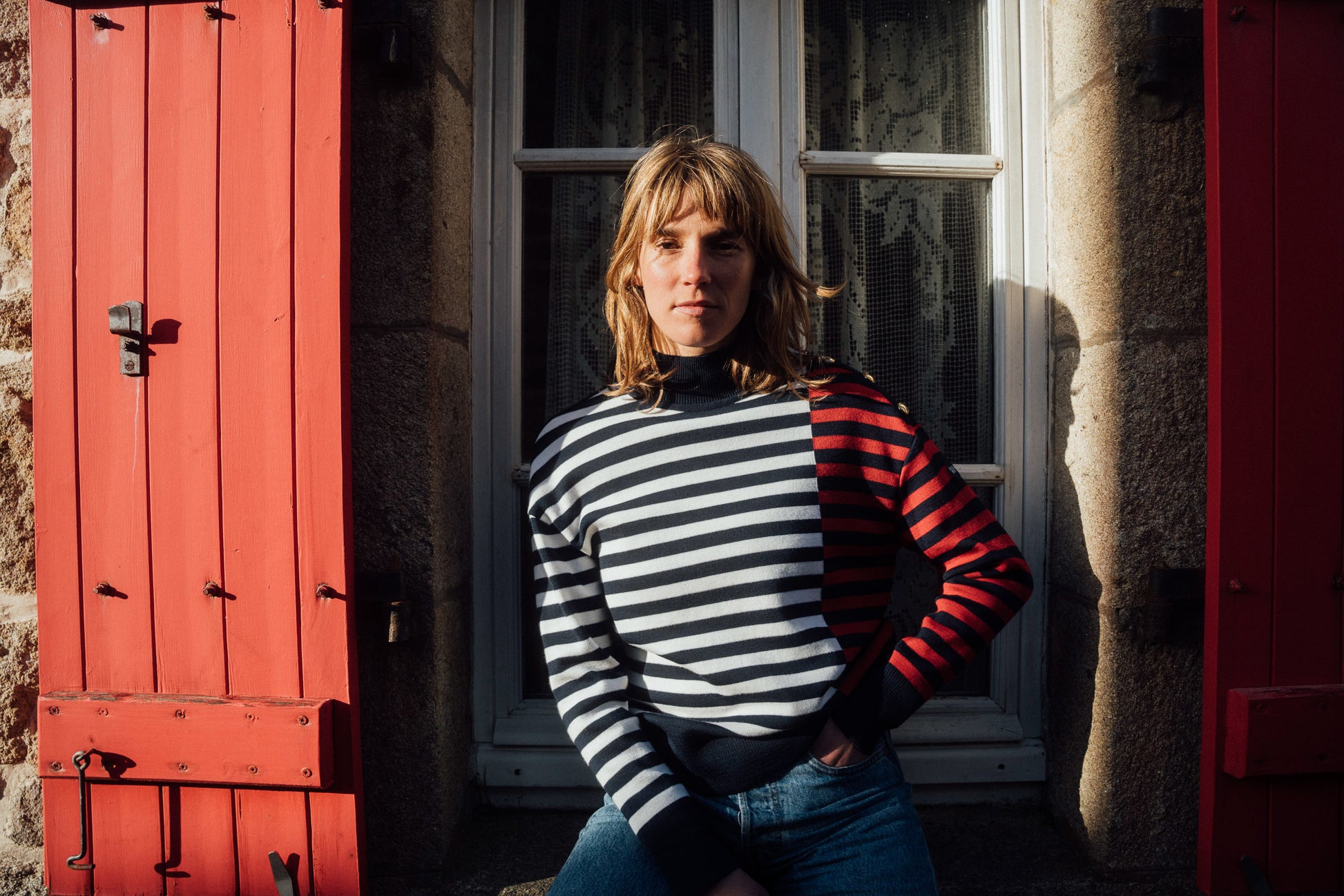 LOOSE NAUTICAL HIGH NECK SWEATER