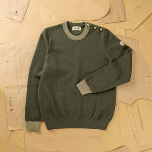 COMFORTABLE VOLUME SAILOR NECK SWEATER